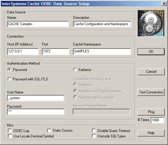 Using An Intersystems Database As An Odbc Data Source On Windows Using Caché With Odbc Caché 6060