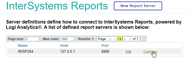 Report server definition called ReportServer