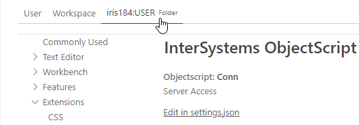 Folder specific settings tab