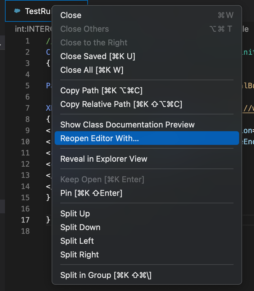 Reopen Editor With option in context menu