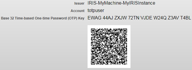 A sample QR code that the Management Portal might display.