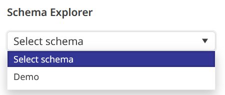 A dropdown of schemas.
