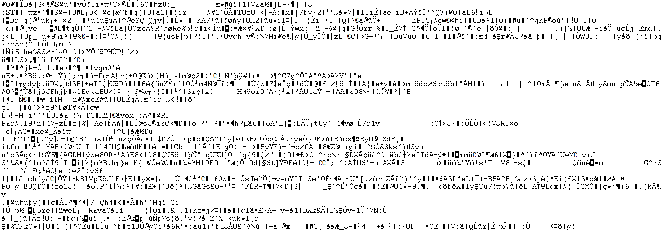 Encrypted data, which has no readable strings in it.
