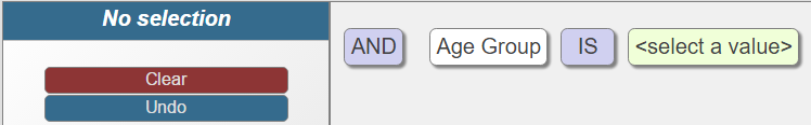 age group is <select a value>