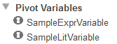 Pivot Variables folder expanded to show 2 pivot variables
