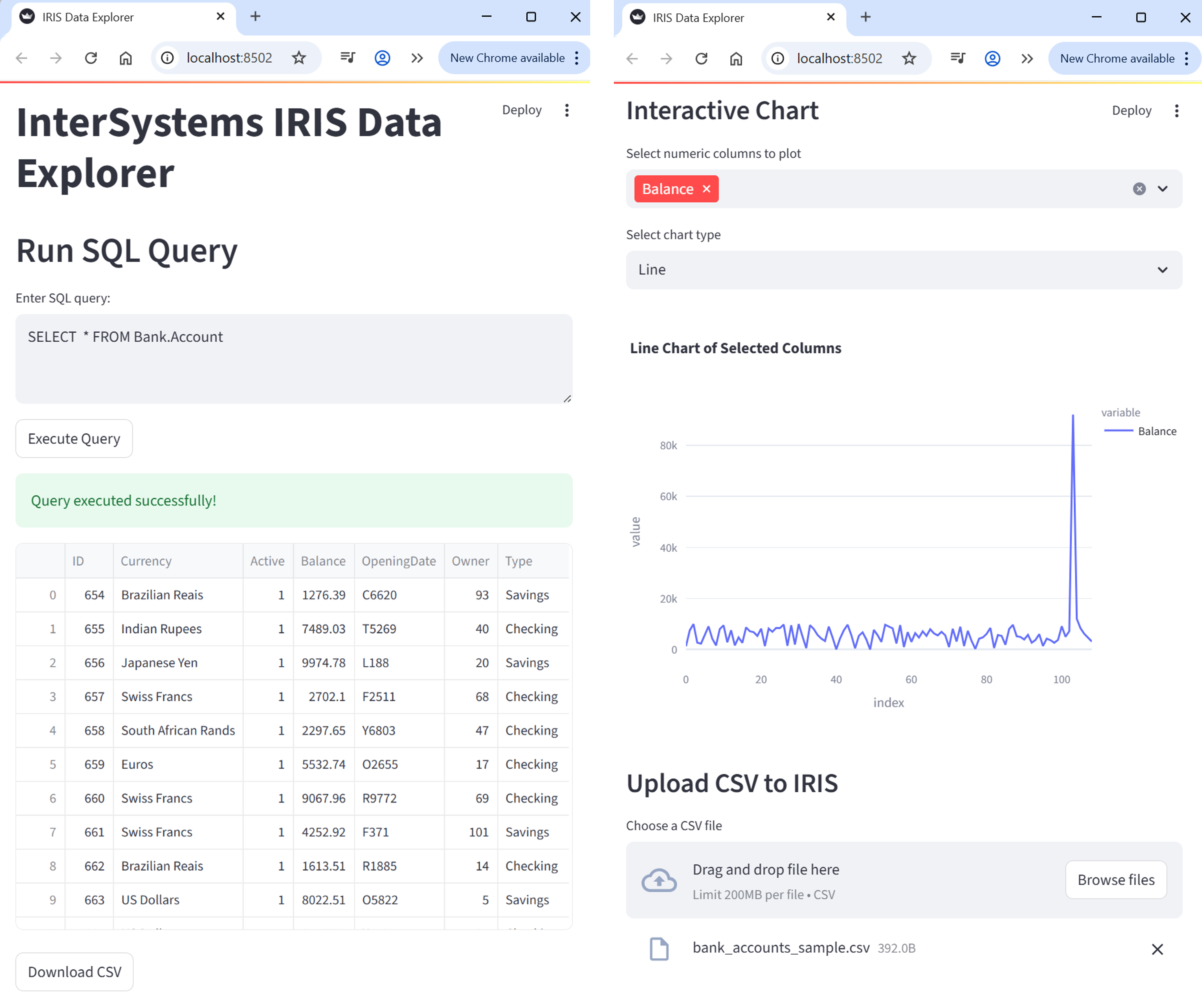 A Streamlit app that can dynamically interact with InterSystems IRIS data