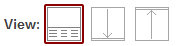 The different types of View option buttons in the ribbon bar.