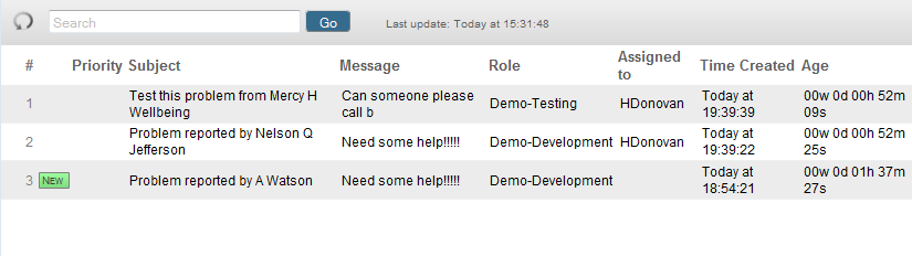 Workflow inbox with three messages 
