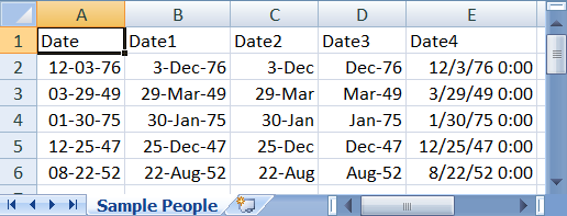 generated description: excel dates