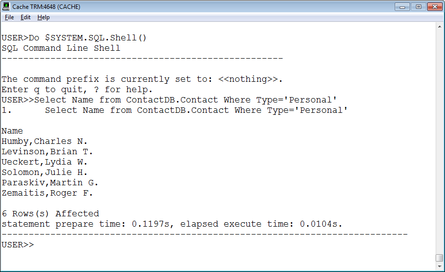 generated description: terminalsqlshell 20112