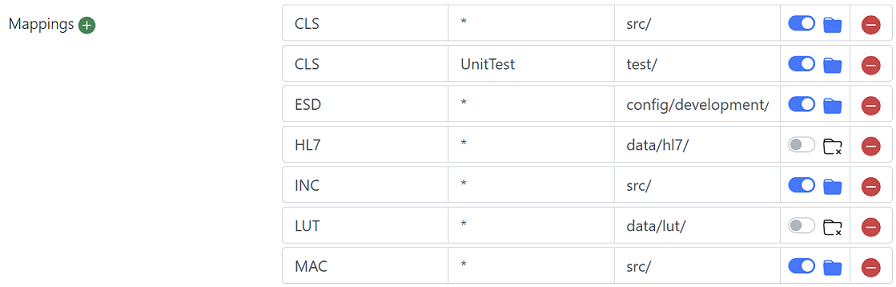 Sample mapping table showing how file extensions map to directories. See Mapping Scheme section for more details.