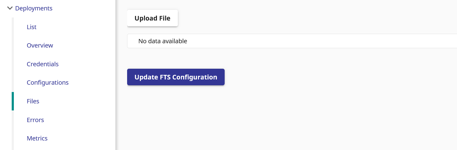 portal with FTS files tab selected and opened
