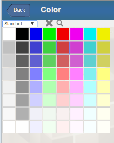 [色] メニューに、色を選択できるパレットが表示されています。