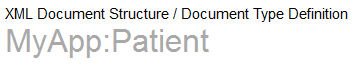 "XML Document Structure/Document Type Definition" ヘッダの下に表示された MyApp:Patient