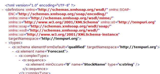 WSDL ドキュメントの XML