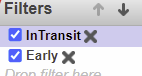 Filters box includes InTransit member and Early member