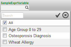 selector expanded to show captions for the allowed values